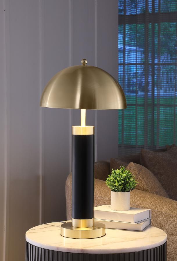 (image for) Conroe 28-inch Dome Shade Pillar Table Lamp Black (Set of 2)