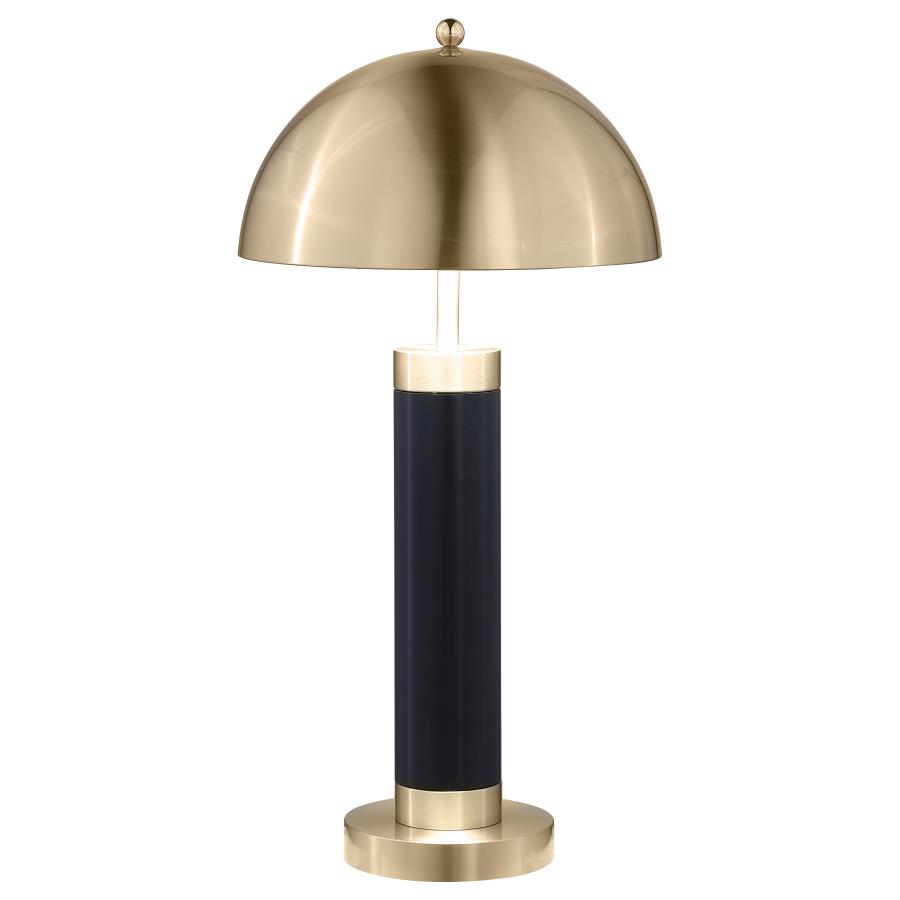 (image for) Conroe 28-inch Dome Shade Pillar Table Lamp Black (Set of 2)