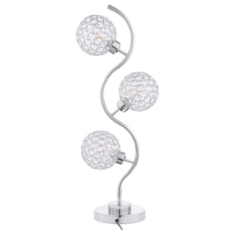 (image for) Amberley 33-inch 3-light Curvy Metal Table Lamp Silver