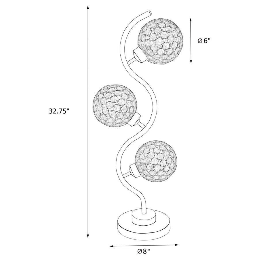 (image for) Amberley 33-inch 3-light Curvy Metal Table Lamp Silver