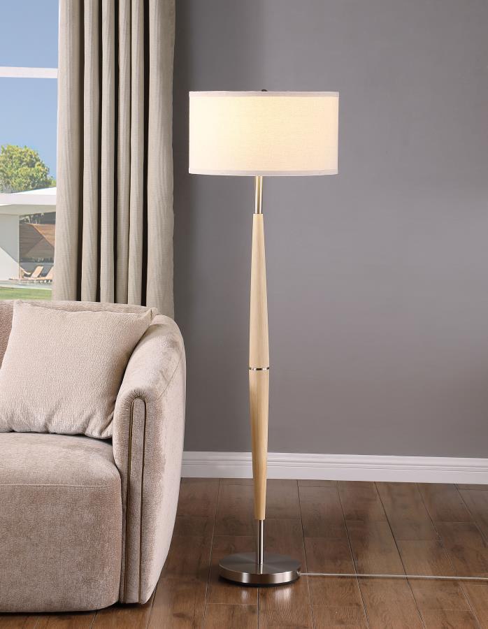 (image for) Flanary 58-inch Drum Shade Tapered Floor Lamp Natural