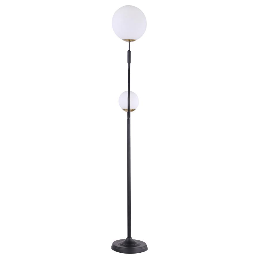 (image for) Dacki 69-inch Dual Spherical Bulb Metal Floor Lamp Black