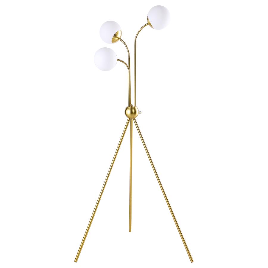 (image for) Miley 66-inch Spherical Bulb Tripod Tree Floor Lamp Gold