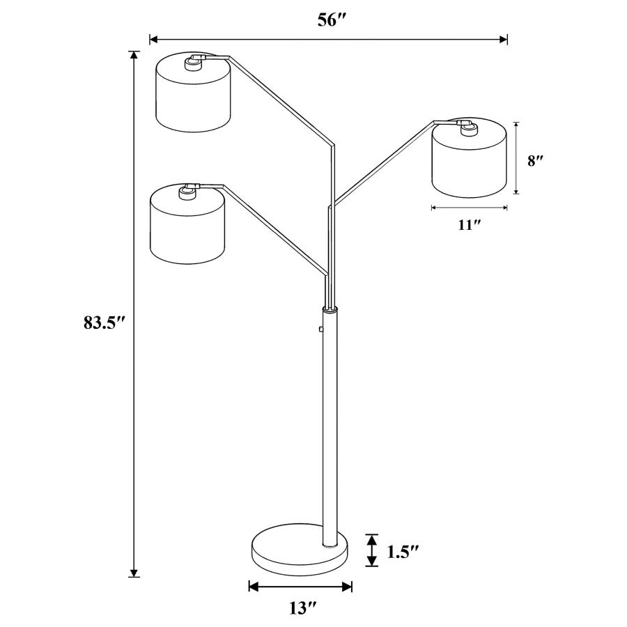 (image for) Jirou 84-inch Drum Shade Tree Floor Lamp Satin Nickel