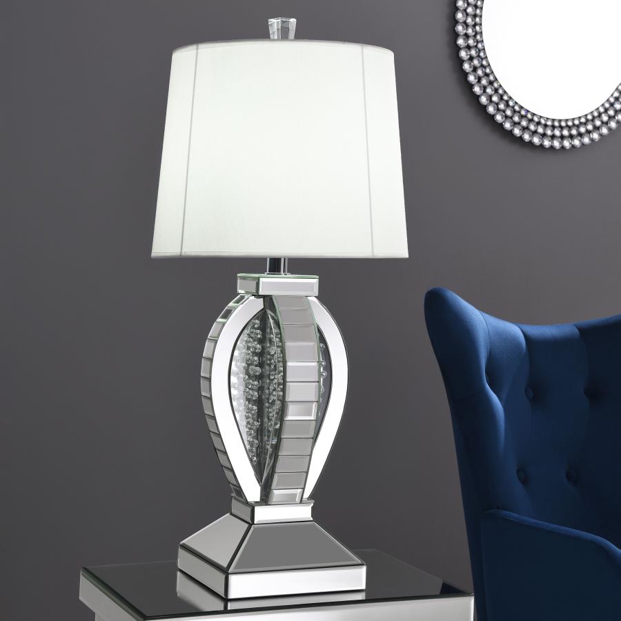 (image for) Klein 31-inch Empire Mirrored Acrylic Table Lamp Silver