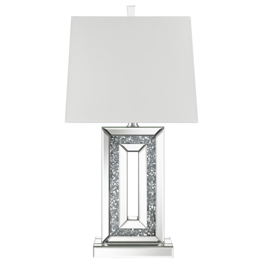 (image for) Ayelet 30-inch Tapered Shade Mirrored Table Lamp Silver