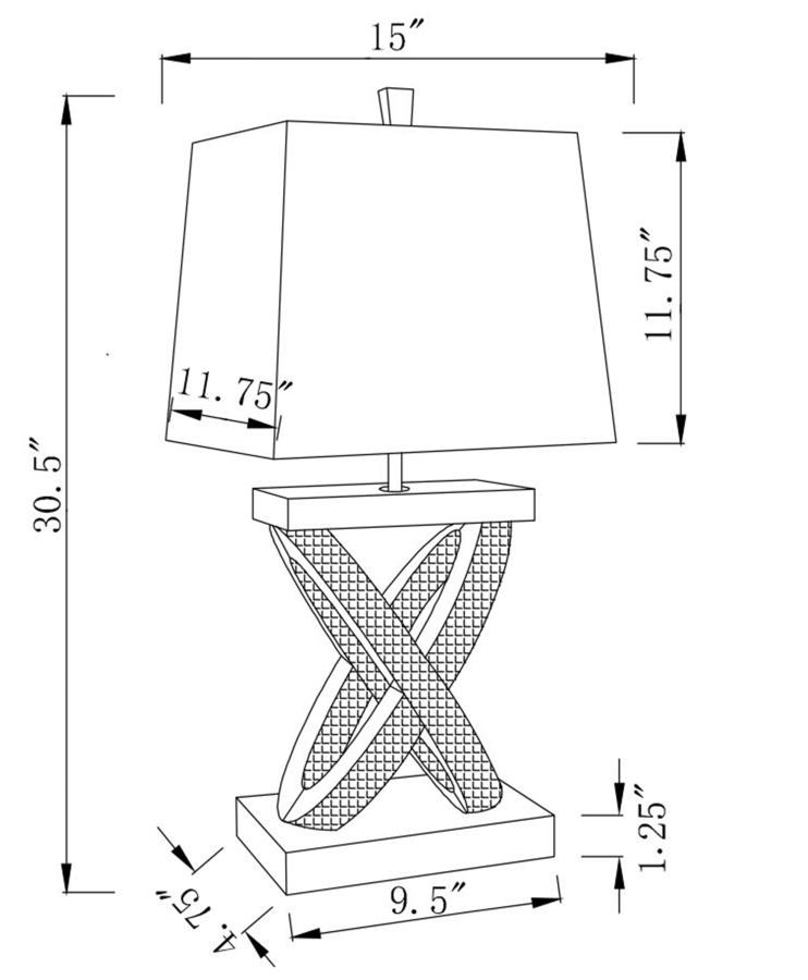 (image for) Dominick 31-inch Tapered Mirrored Acrylic Table Lamp Silver