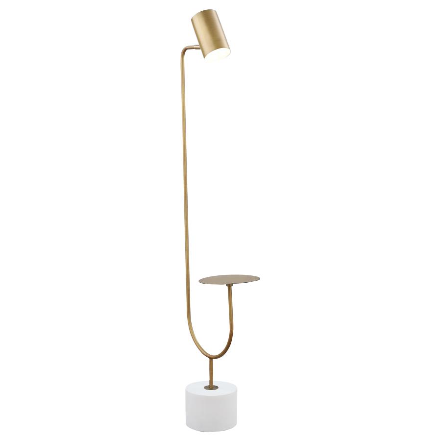 (image for) Jodie 55-inch Adjustable Floor Lamp Side Table Antique Brass