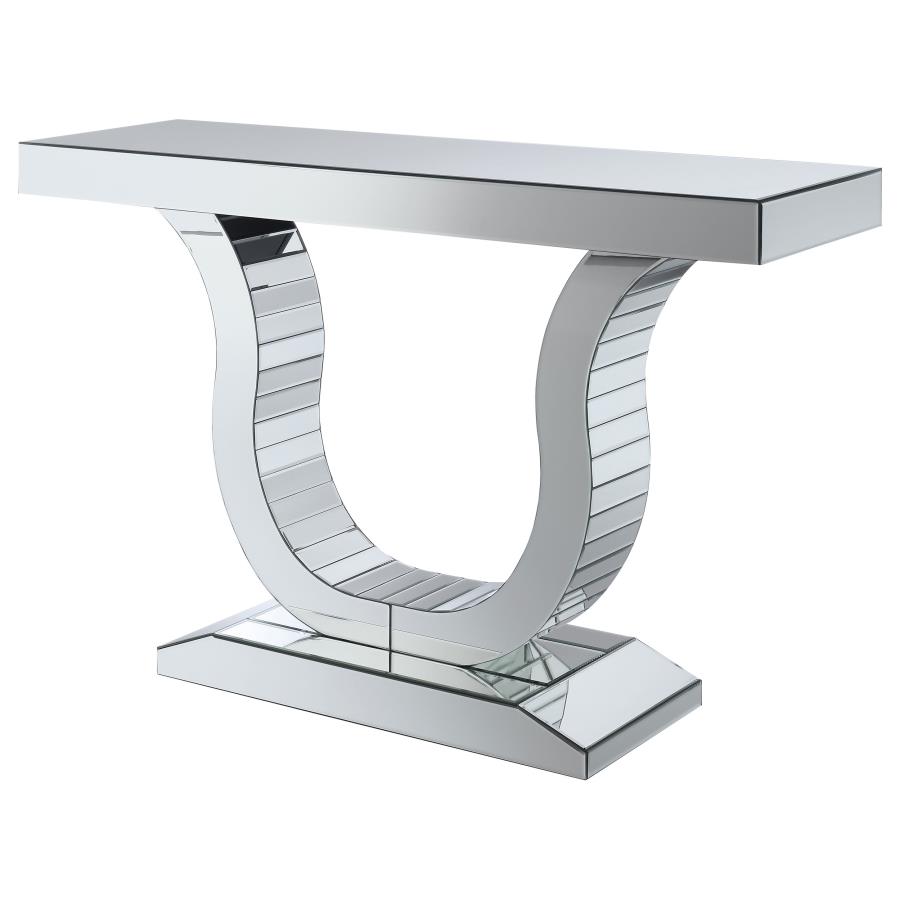 (image for) Saanvi U-shaped Mirrored Entryway Console Table Silver