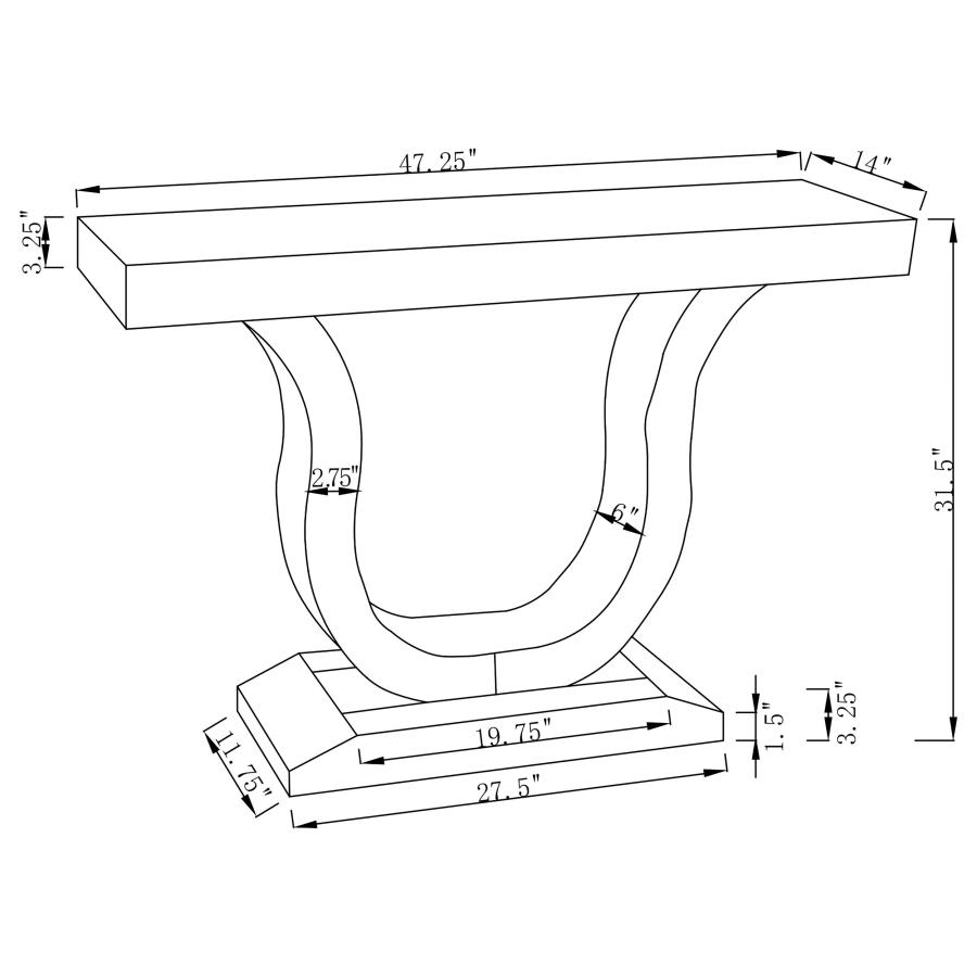 (image for) Saanvi U-shaped Mirrored Entryway Console Table Silver