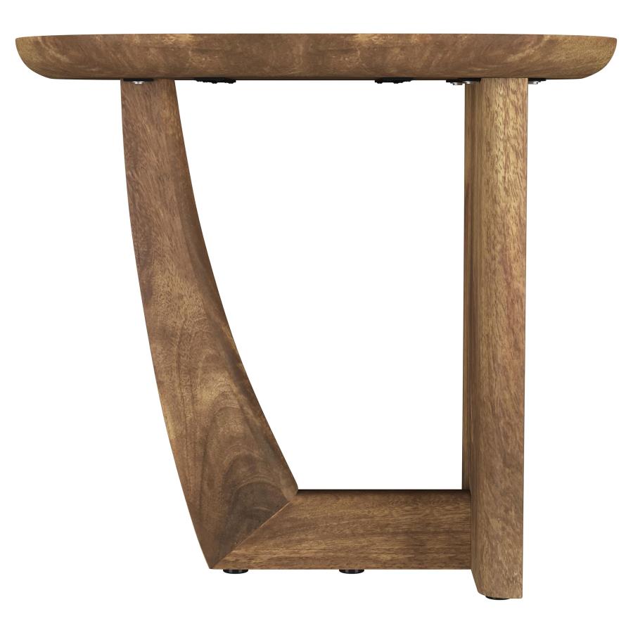 (image for) Fletcher Round Solid Mango Wood Accent Side Table Brown