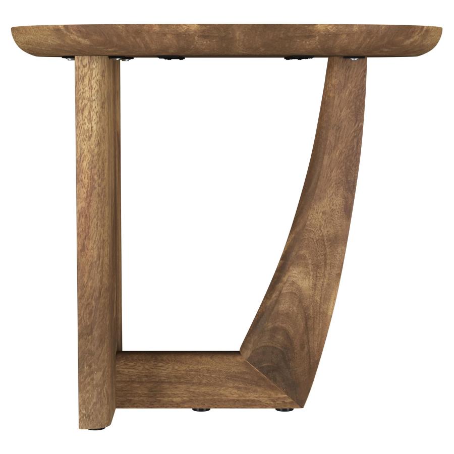 (image for) Fletcher Round Solid Mango Wood Accent Side Table Brown