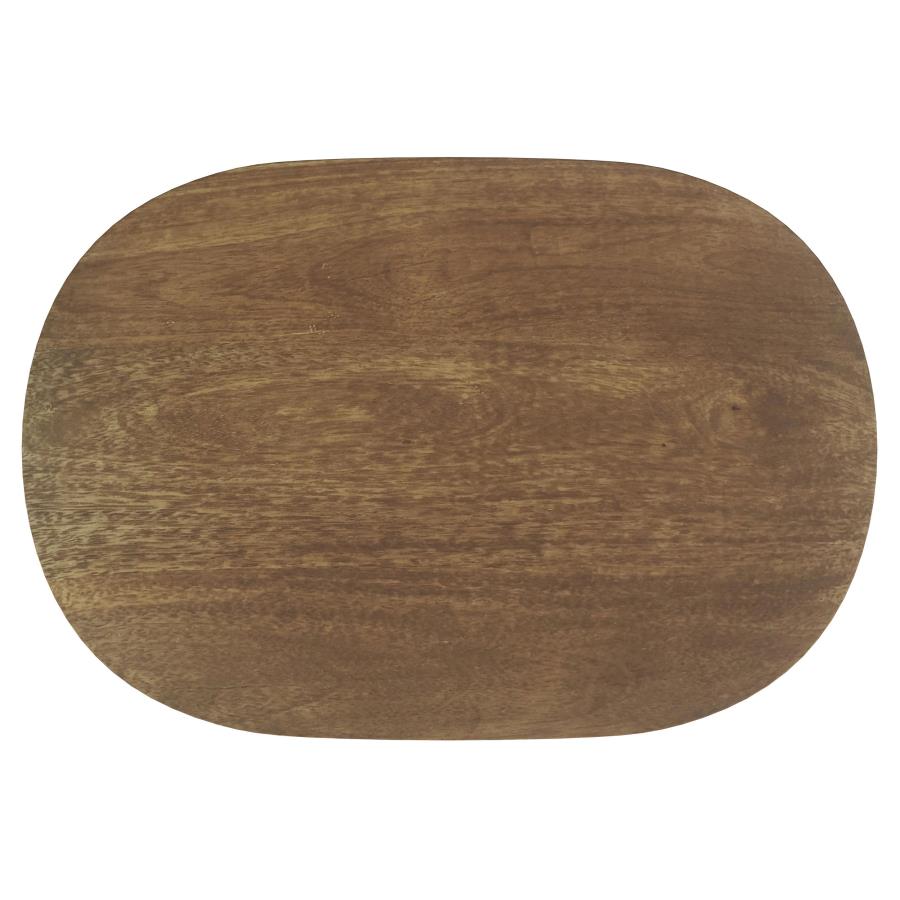 (image for) Fletcher Round Solid Mango Wood Accent Side Table Brown