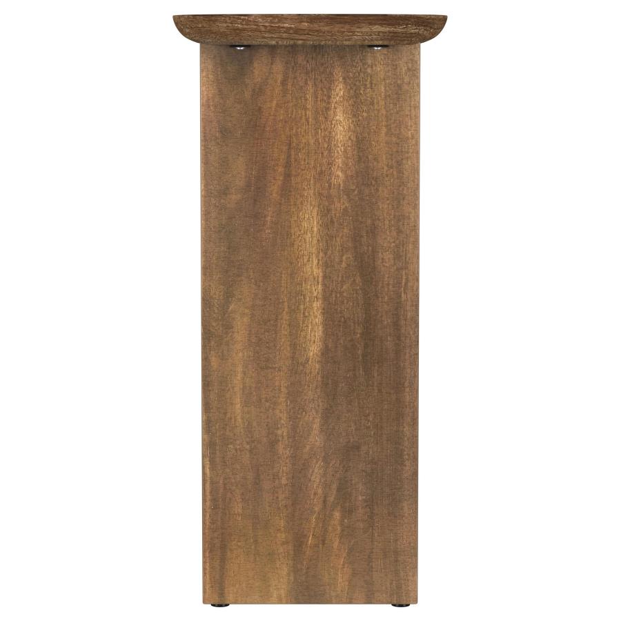 (image for) Fletcher Oval Solid Mango Wood Entryway Console Table Brown