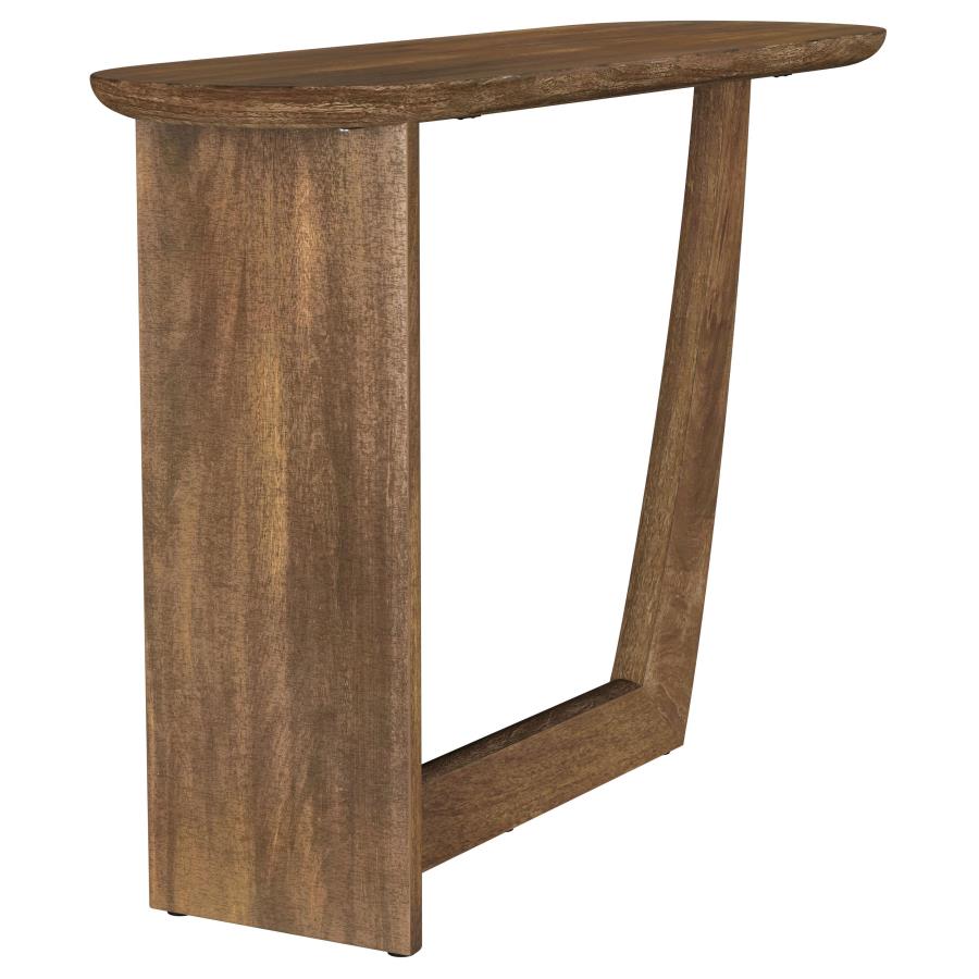 (image for) Fletcher Oval Solid Mango Wood Entryway Console Table Brown