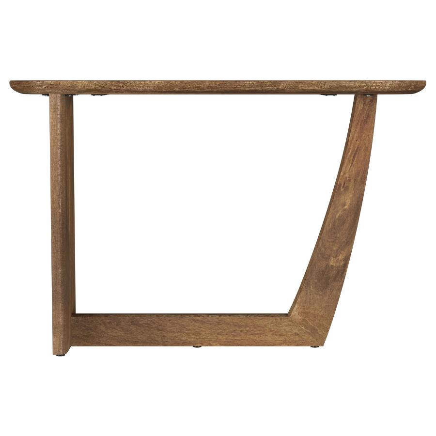 (image for) Fletcher Oval Solid Mango Wood Entryway Console Table Brown