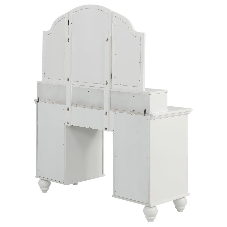 (image for) Reinhart Makeup Vanity Table Set White and Beige