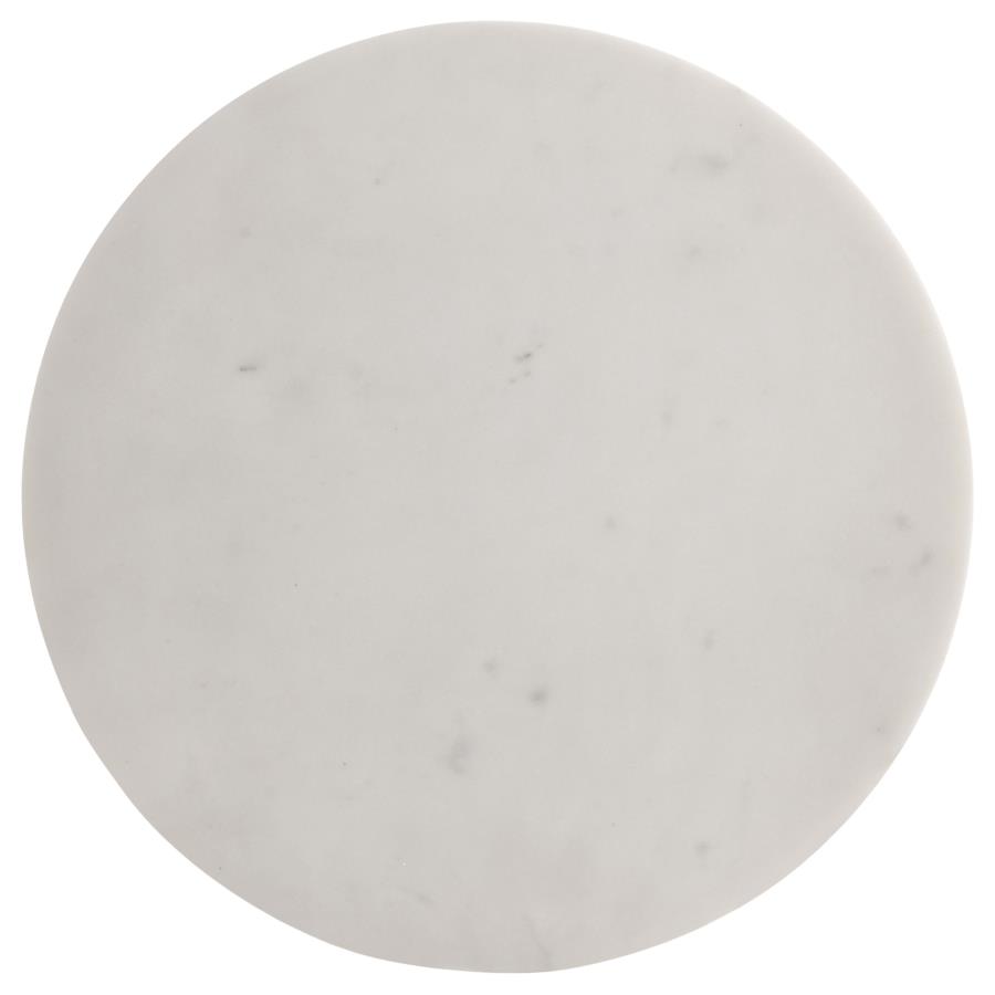 (image for) Colette Round Marble Top Side Table White and Dark Grey