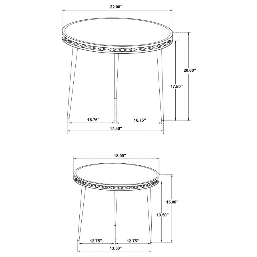 (image for) Ollie 2-piece Solid Wood Bone Inlay Nesting Table Natural