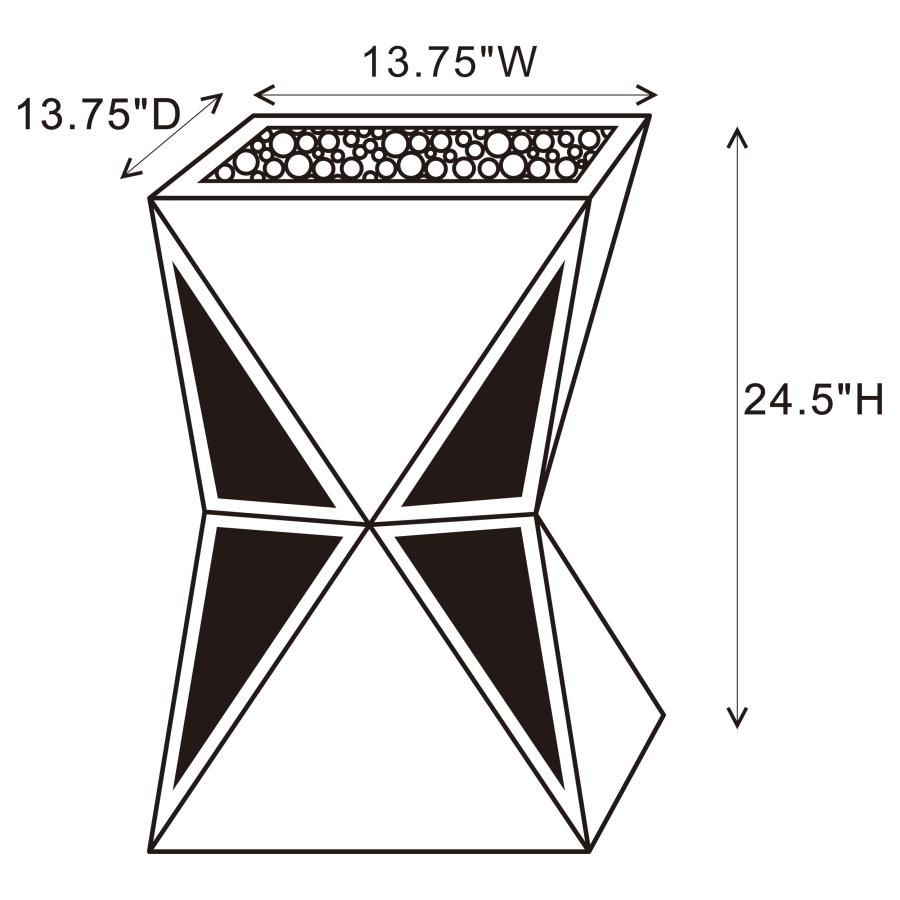 (image for) Matheo Square Geometric Mirrored Acrylic Side Table Silver