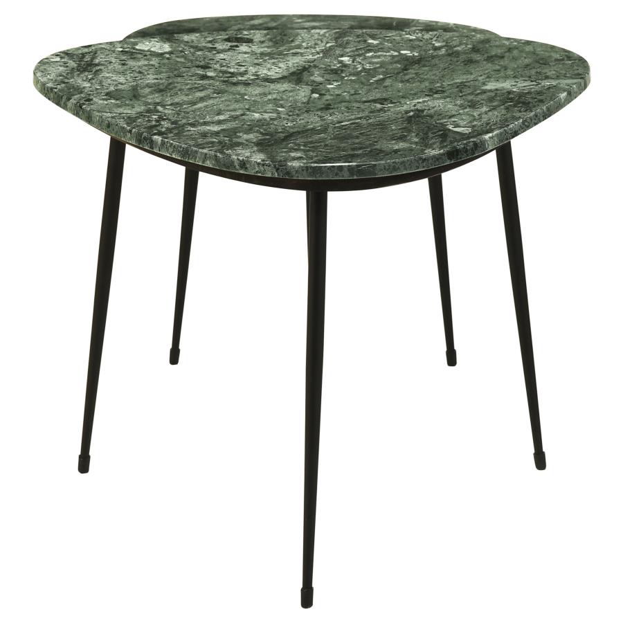 (image for) Tobias 2-piece Triangular Marble Top Nesting Table Green