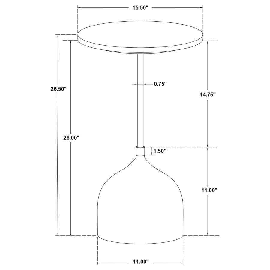 (image for) Colima Round Wood Top Accent Side Table Peach