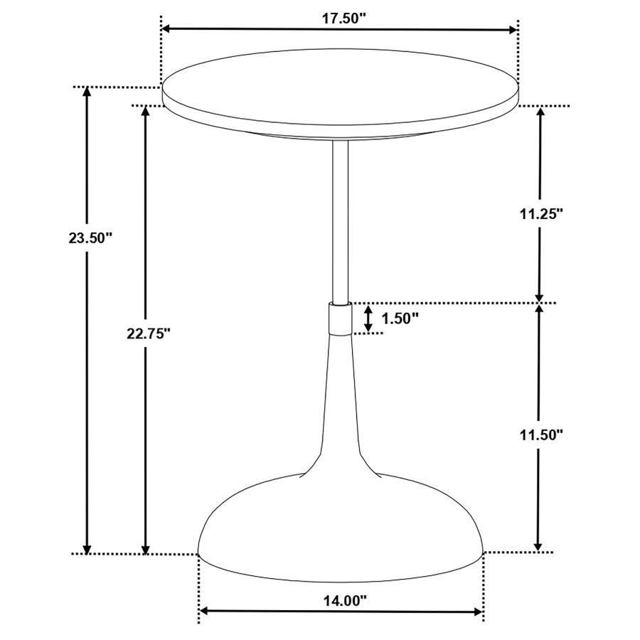 (image for) Alicia Round Marble Top Accent Side Table Ivory