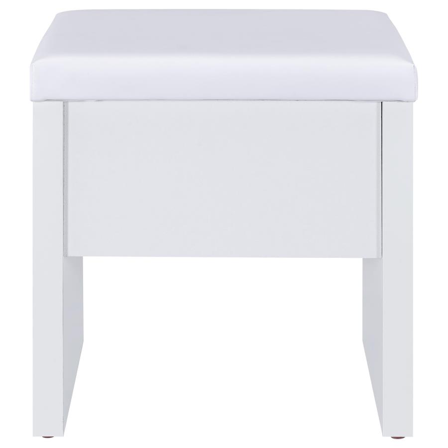 Bunbury Makeup Vanity Table Set Storage Mirror and Stool White