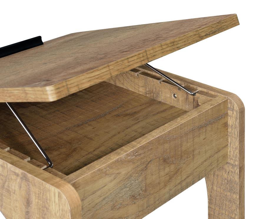 Ralston C-Shaped Lift-Top Sofa Side Table With Casters Mango