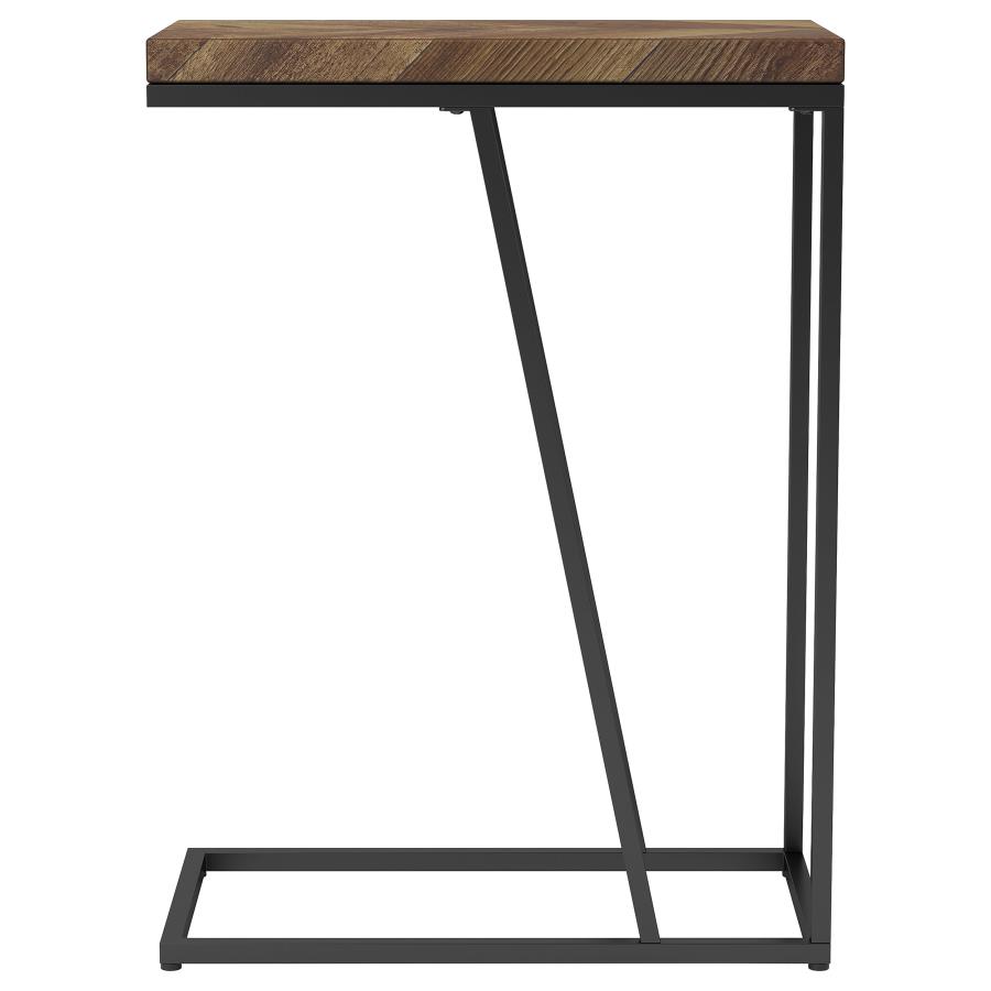 (image for) Sergio Engineered Wood C-Shaped Side Table Rustic Tobacco