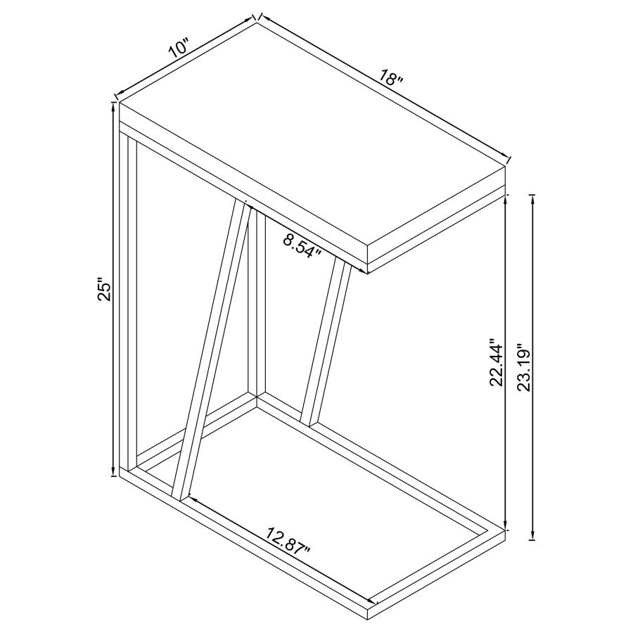 (image for) Sergio Engineered Wood C-Shaped Side Table Rustic Tobacco