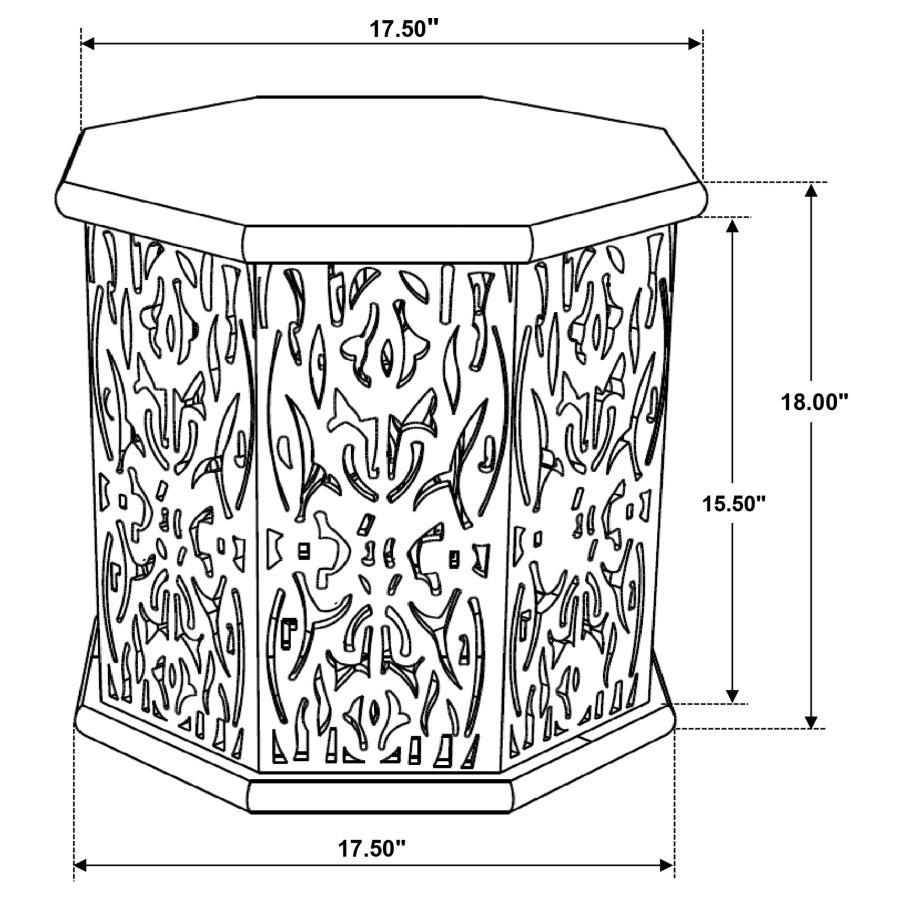 (image for) Torres Octagonal Solid Mango Wood Side Table Natural Brown