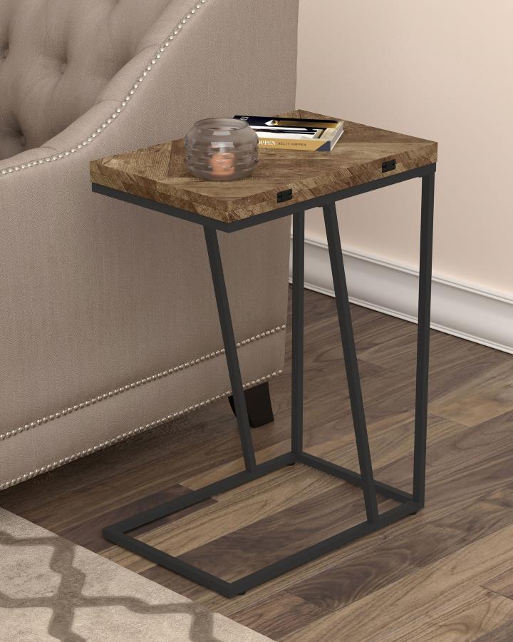 (image for) Carly Expandable Engineered Wood C-Shaped Side Table Tobacco