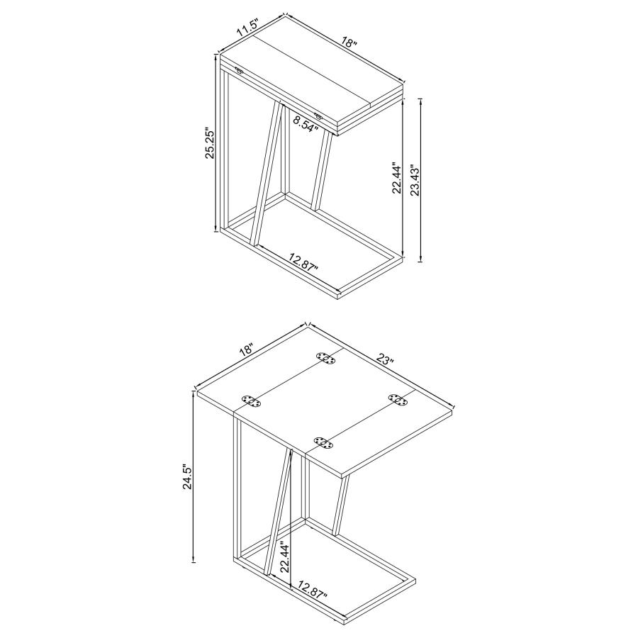 (image for) Carly Expandable Engineered Wood C-Shaped Side Table Tobacco