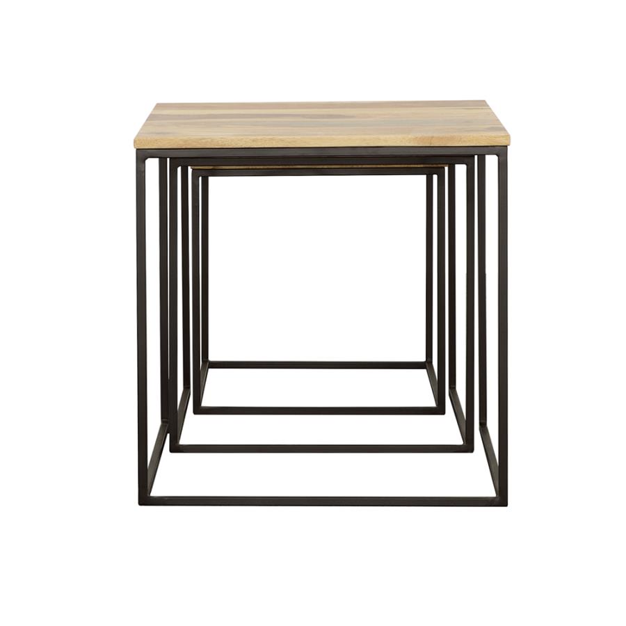 (image for) Belcourt 3-piece Square Nesting Tables Natural and Black