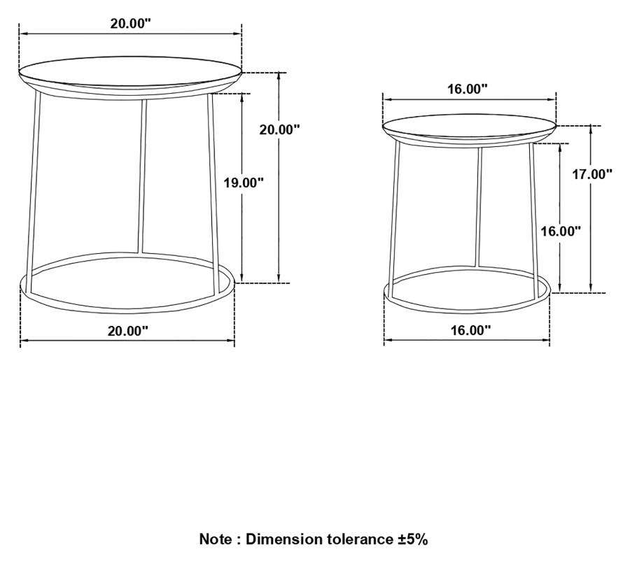 (image for) Loannis 2-piece Round Mango Wood Nesting Table Matte Black