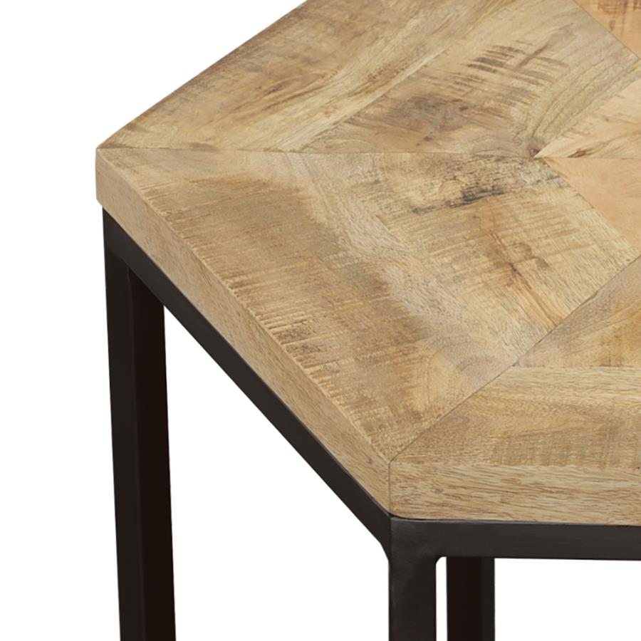 (image for) Adger 2-piece Hexagonal Nesting Tables Natural and Black