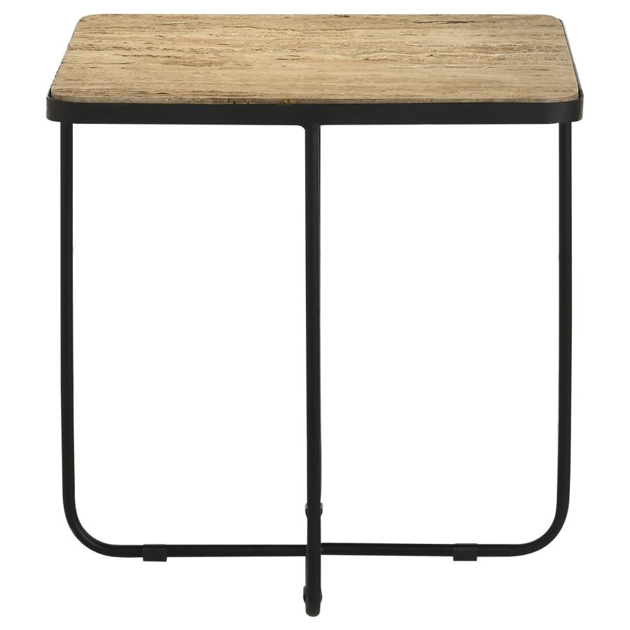 (image for) Elyna Square Stone Top Accent Side Table Beige