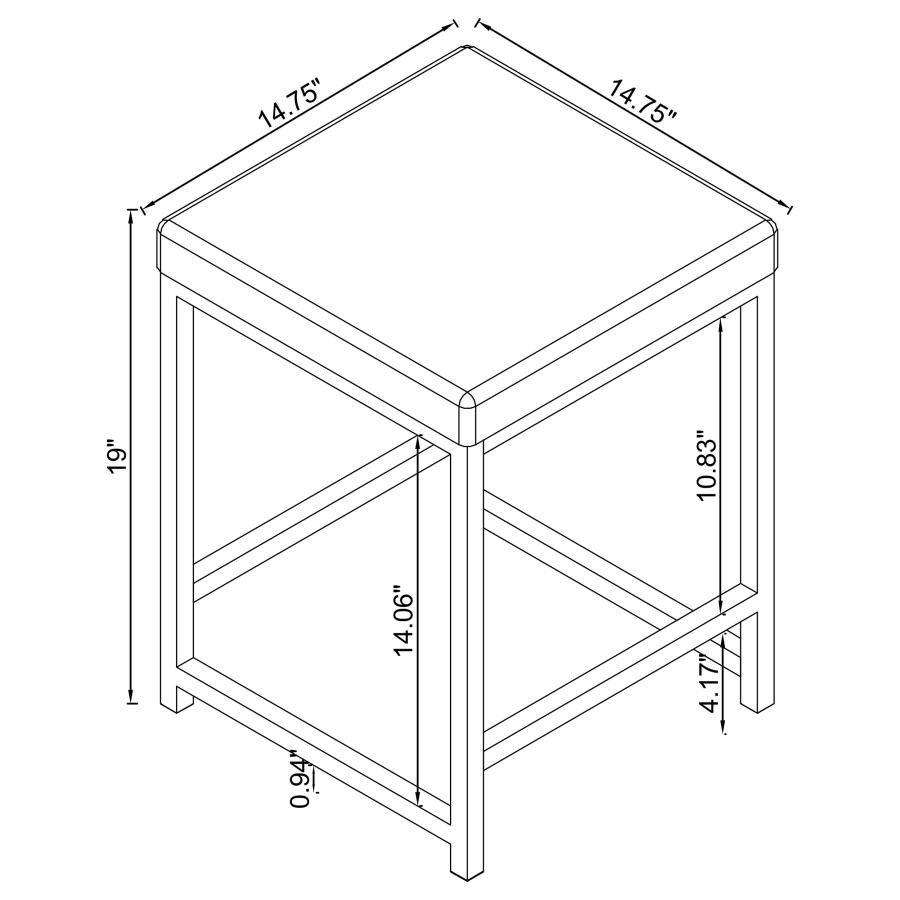 (image for) Umbridge Upholstered Square Padded Cushion Vanity Stool