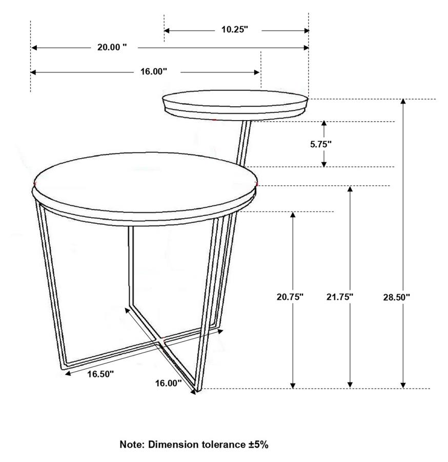 (image for) Yael Round Mango Wood Accent Side Table Natural and Gunmetal