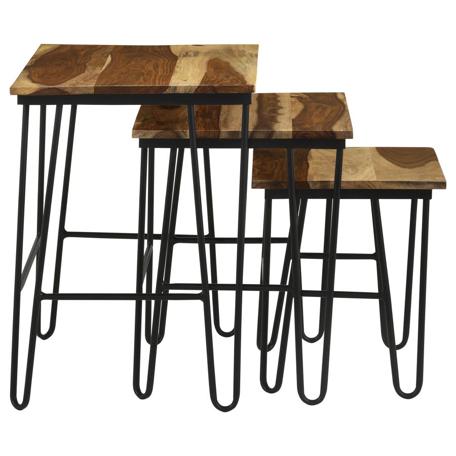 (image for) Nayeli 3-piece Solid Sheesham Wood Nesting Tables Natural