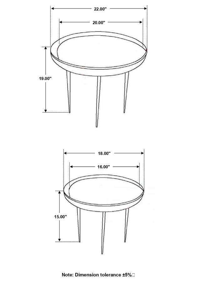 (image for) Nuala 2-piece Round Mango Wood Nesting Tables Honey