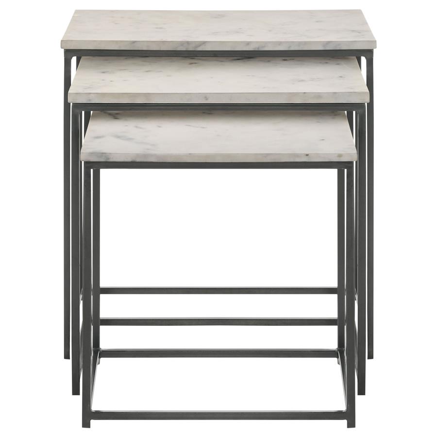 (image for) Medora 3-piece Marble Top Nesting Table Set White