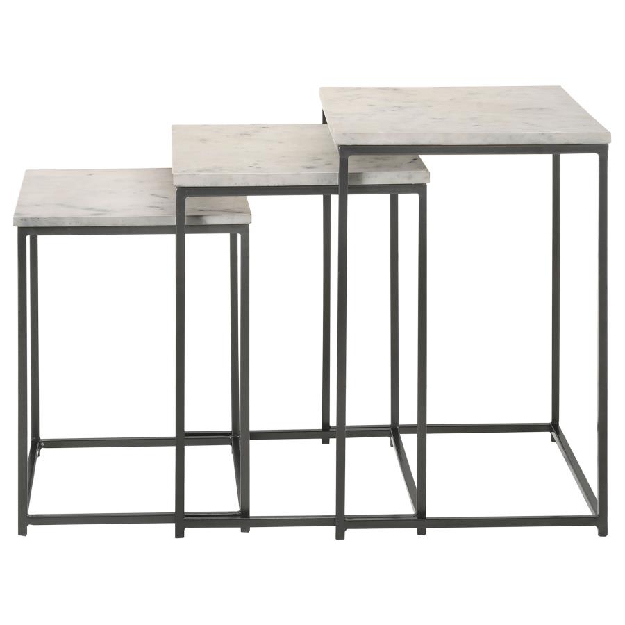 (image for) Medora 3-piece Marble Top Nesting Table Set White