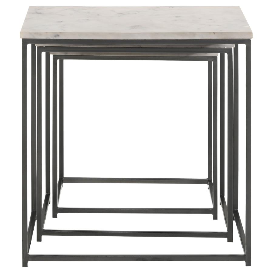 (image for) Medora 3-piece Marble Top Nesting Table Set White