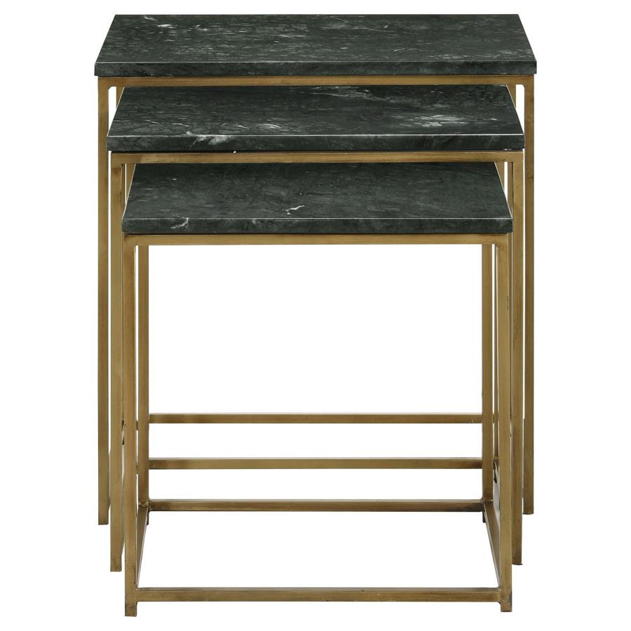 (image for) Medora 3-piece Marble Top Nesting Table Set Green