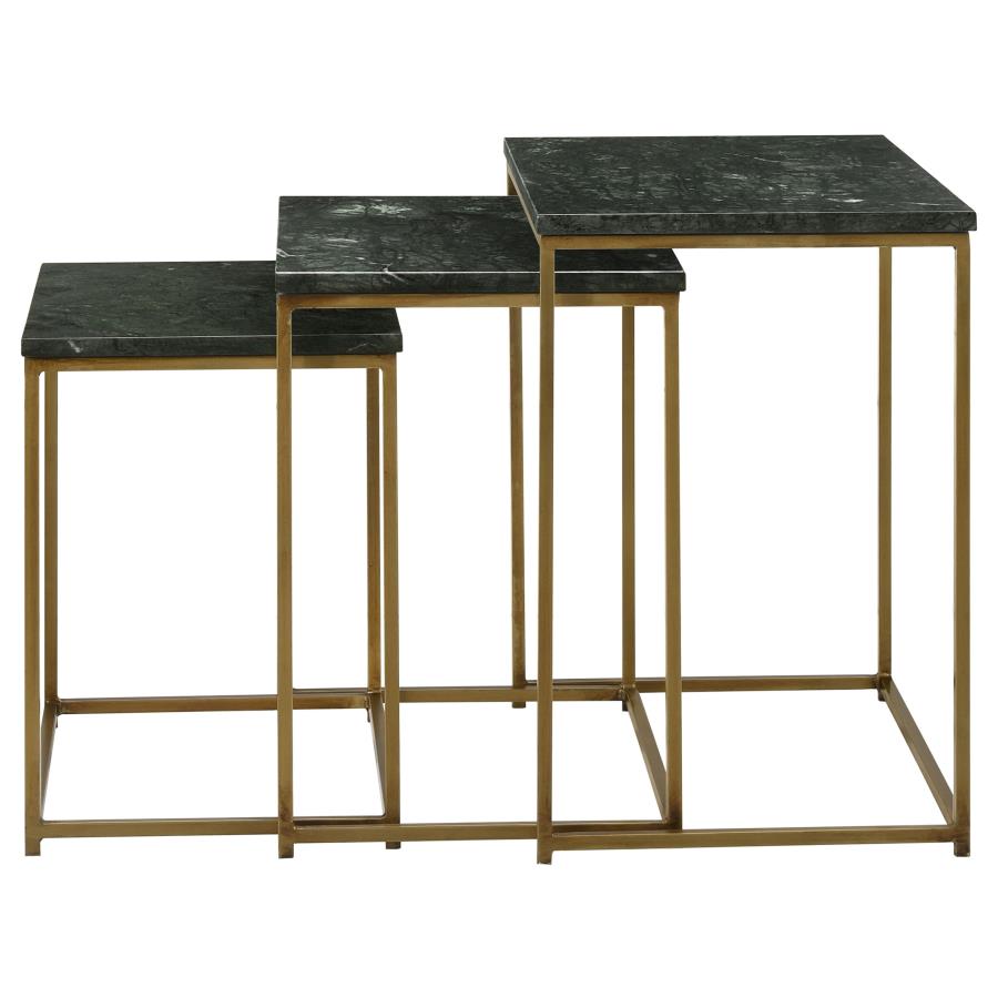 (image for) Medora 3-piece Marble Top Nesting Table Set Green