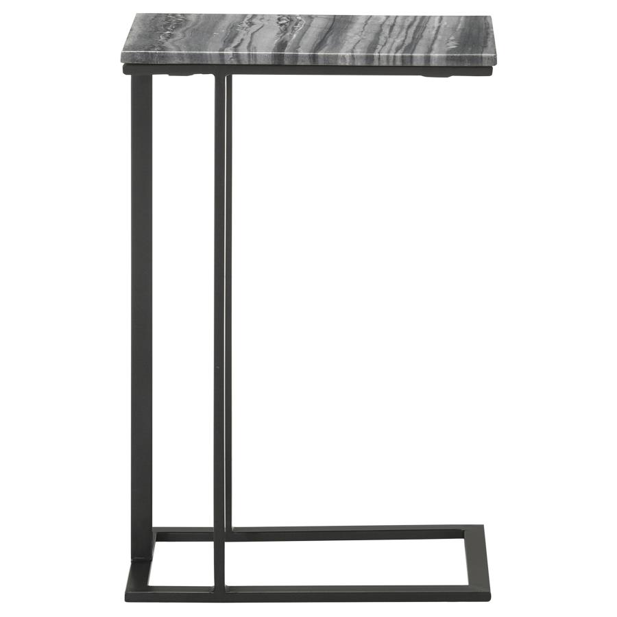 (image for) Vicente Marble Top C-Shaped Sofa Side Table Grey