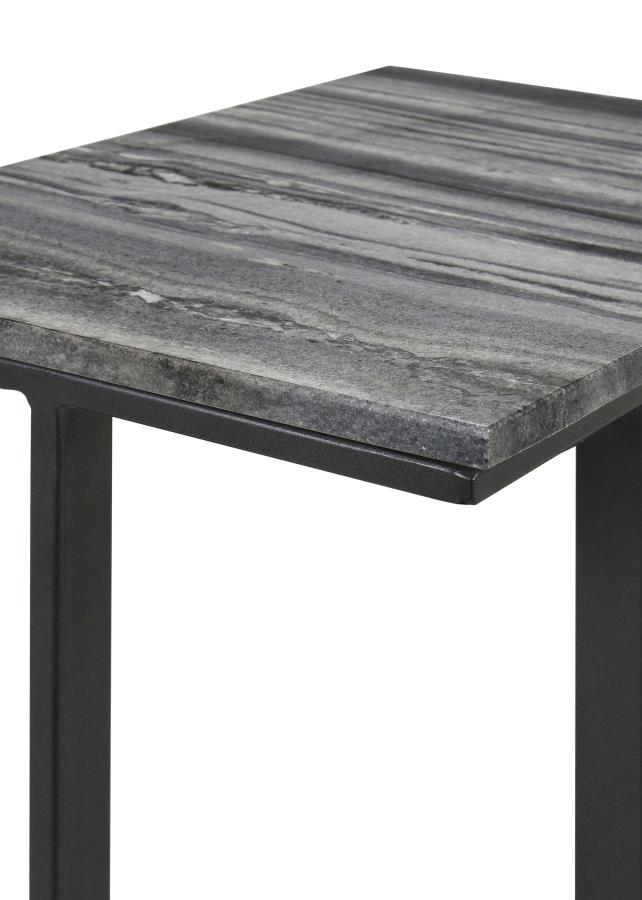 (image for) Vicente Marble Top C-Shaped Sofa Side Table Grey