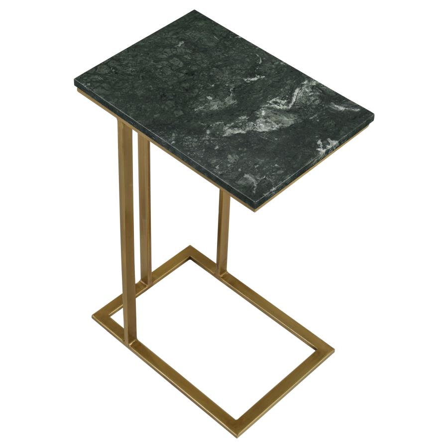 (image for) Vicente Marble Top C-Shaped Sofa Side Table Green